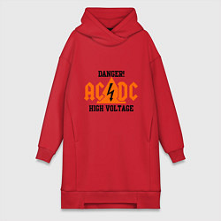 Женское худи-платье AC/DC: High Voltage, цвет: красный