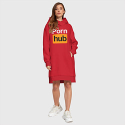 Женское худи-платье PornHub, цвет: красный — фото 2
