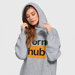 Женское худи-платье PornHub, цвет: меланж — фото 2