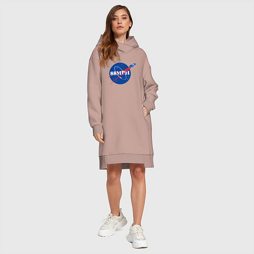Женская толстовка-платье NASA Delorean 88 mph / Пыльно-розовый – фото 4