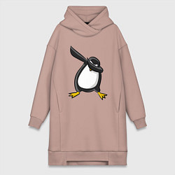 Женское худи-платье DAB Pinguin, цвет: пыльно-розовый