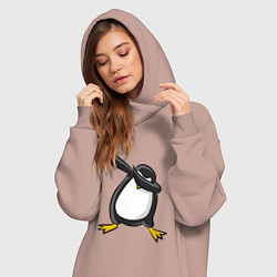 Женское худи-платье DAB Pinguin, цвет: пыльно-розовый — фото 2