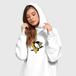 Женское худи-платье Pittsburgh Penguins: Evgeni Malkin, цвет: белый — фото 2