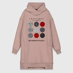 Женское худи-платье TOP: Blurryface, цвет: пыльно-розовый