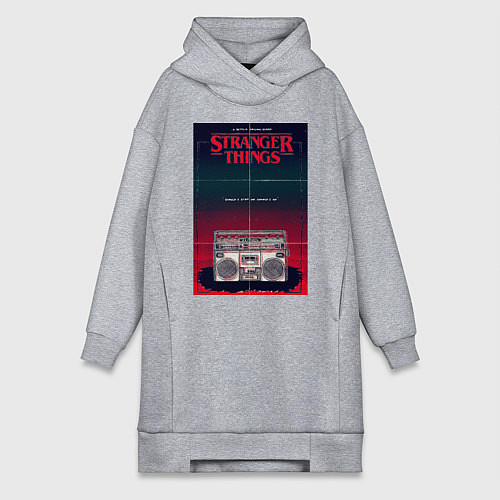 Женская толстовка-платье Название и магнитофон / Меланж – фото 1