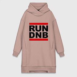 Женское худи-платье RUN DNB, цвет: пыльно-розовый