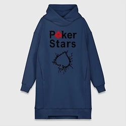 Женское худи-платье Poker Stars, цвет: тёмно-синий