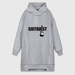 Женское худи-платье Гитарист, цвет: меланж