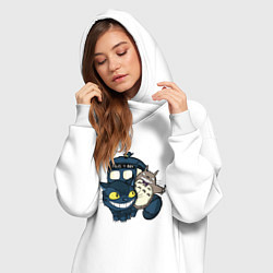 Женское худи-платье Tardis Totoro, цвет: белый — фото 2