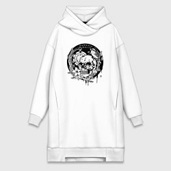 Женское худи-платье Memento mori, цвет: белый