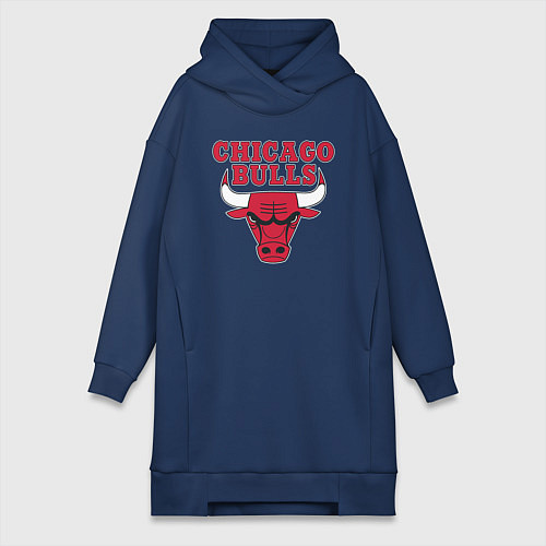 Женская толстовка-платье CHICAGO BULLS / Тёмно-синий – фото 1