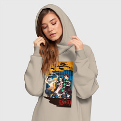 Женское худи-платье Demon Slayer, цвет: миндальный — фото 2