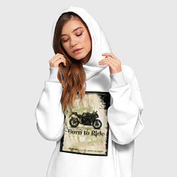 Женское худи-платье Born to Ride, цвет: белый — фото 2