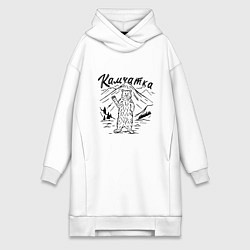 Женское худи-платье Камчатка, цвет: белый