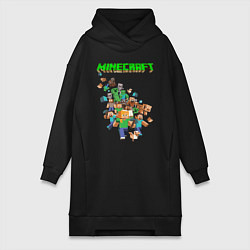 Женское худи-платье Minecraft, цвет: черный