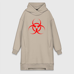 Женское худи-платье BIOHAZARD, цвет: миндальный