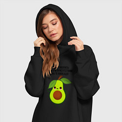 Женское худи-платье Имею право на авокадо!, цвет: черный — фото 2