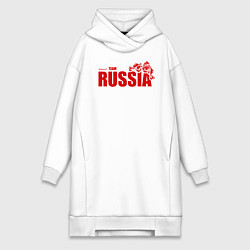 Женское худи-платье Russia, цвет: белый