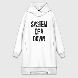 Женское худи-платье System of a down, цвет: белый