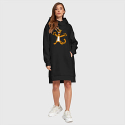 Женское худи-платье Тигренок, цвет: черный — фото 2