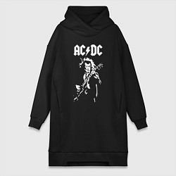 Женское худи-платье ACDC, цвет: черный