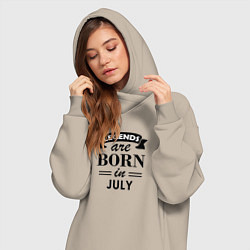 Женское худи-платье Legends are born in july, цвет: миндальный — фото 2
