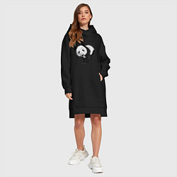 Женское худи-платье Панда, цвет: черный — фото 2