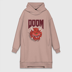 Женское худи-платье DOOM, цвет: пыльно-розовый
