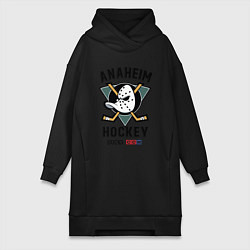 Женское худи-платье ANAHEIM DUCKS, цвет: черный