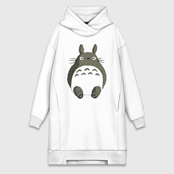 Женское худи-платье Тоторо с прозрачным пузиком, цвет: белый