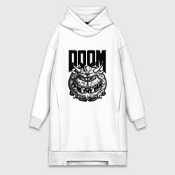 Женское худи-платье КАКОДЕМОН DOOM Z, цвет: белый