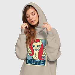 Женское худи-платье Fluttershy cute, цвет: миндальный — фото 2