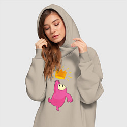 Женское худи-платье FALL GUYS ПОБЕДА, цвет: миндальный — фото 2