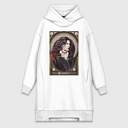 Женское худи-платье The Witcher, Yennefer, цвет: белый