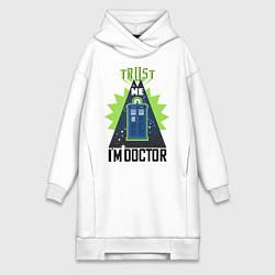 Женское худи-платье Trust me, i'm doctor who, цвет: белый