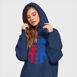 Женское худи-платье Barcelona FC, цвет: тёмно-синий — фото 2