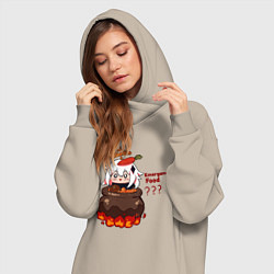 Женское худи-платье Genshin Impact Paimon food, цвет: миндальный — фото 2