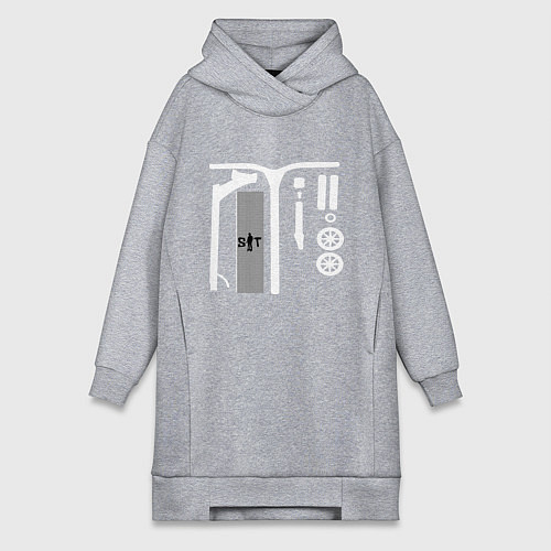 Женская толстовка-платье Самокат фристайл Кастом / Меланж – фото 1