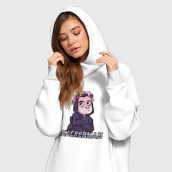 Женское худи-платье Mr Robot, цвет: белый — фото 2