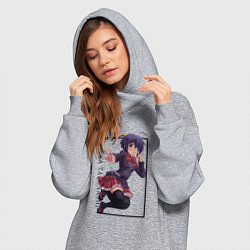 Женское худи-платье Рикка Таканаси Чудачества любви не помеха!, цвет: меланж — фото 2