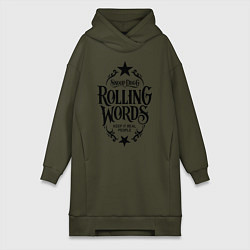 Женское худи-платье Snoop Dogg: Rolling Words, цвет: хаки