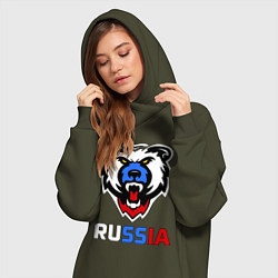 Женское худи-платье Русский медведь, цвет: хаки — фото 2