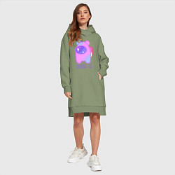 Женское худи-платье AMONG US - SPACE, цвет: авокадо — фото 2