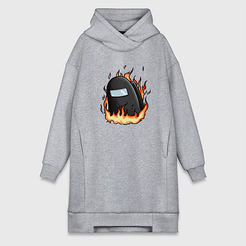 Женская толстовка-платье Among Us fire / Меланж – фото 1