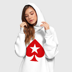 Женское худи-платье Покер Пики Poker Stars, цвет: белый — фото 2