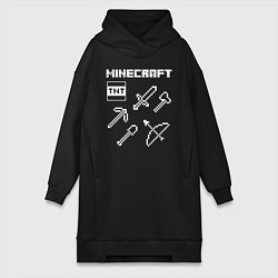 Женское худи-платье Minecraft, цвет: черный