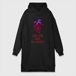 Женское худи-платье Bring Me The Horizon 2D Сердце, цвет: черный