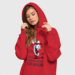 Женское худи-платье Mouse love, цвет: красный — фото 2
