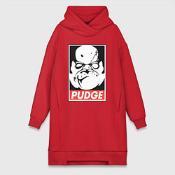 Женское худи-платье Pudge Dota Пудж, цвет: красный