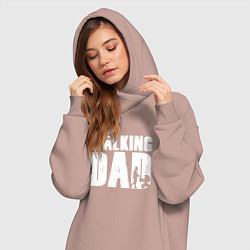 Женское худи-платье Лучший папа, цвет: пыльно-розовый — фото 2